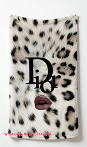 Dior Leopard Print Lips Flannel Sofa Throw Blanket D369